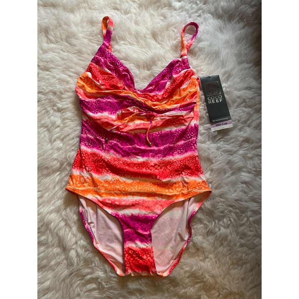 NWT Coco Reef One Piece Swimsuit Bathing Suit Bra Sized Swimwear 38D